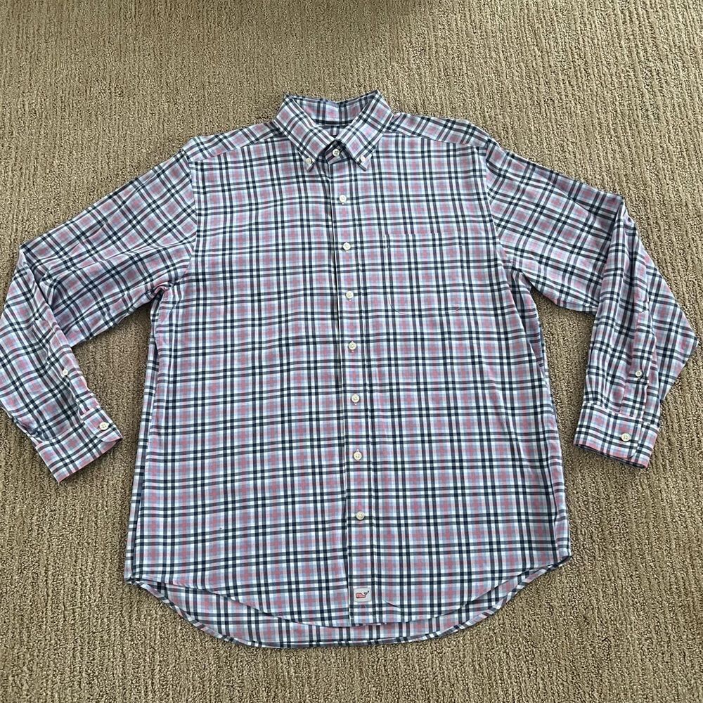 Vineyard Vines Pink and Blue Button Down Murray Shirt